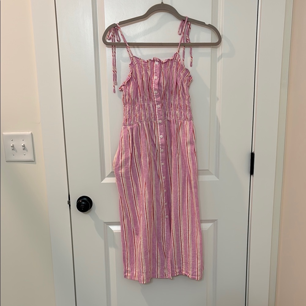 Target Pink and White Smocked Midi Sundress